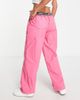 Topshop Topshop low rise casual cargo pants with fold-over waistband detail in bright pink - 2