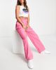 Topshop Topshop low rise casual cargo pants with fold-over waistband detail in bright pink - 4