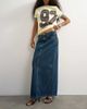 Topshop Topshop low rise column maxi skirt in dirty blue - 3