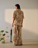 Topshop Topshop low rise linen look stitch detail floral pants in brown - part of a set - 2