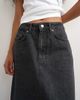 Topshop Topshop Low rise maxi column skirt in washed black - 3