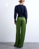 Topshop Topshop low rise satin pants in green - 3