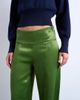 Topshop Topshop low rise satin pants in green - 4