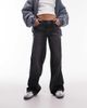 Topshop Topshop low rise straight leg jeans in black - 1