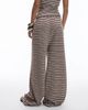 Topshop Topshop low slung striped pants in brown and ecru-Multi - 2