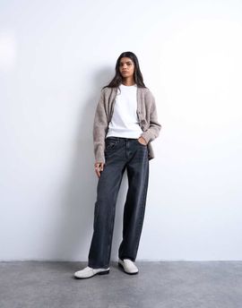 Topshop Topshop Lowrie low rise baggy jeans in washed black