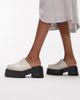 Topshop Topshop Luna premium leather chunky clog mule in neutral - 1