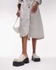 Topshop Topshop Luna premium leather chunky clog mule in neutral - 4