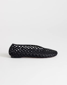 Topshop Topshop Luna woven ballet flats in black