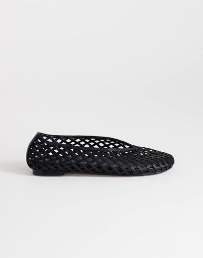 Topshop Topshop Luna woven ballet flats in black