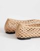 Topshop Topshop Luna woven ballet flats in sand-Neutral - 3