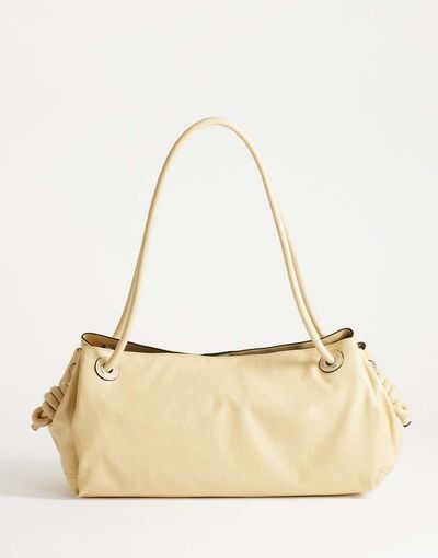 Topshop Topshop Maddie large shoulder bag in buttermilk-Yellow