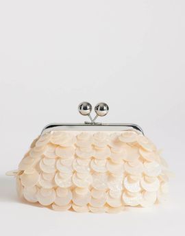 Topshop Topshop Maeve small embellished clutch in off-white