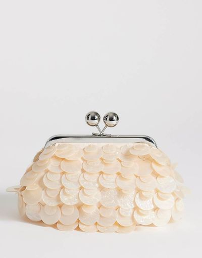 Topshop Topshop Maeve small embellished clutch in off-white