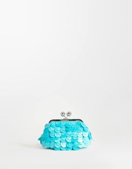 Topshop Topshop Maeve small embellished grab bag in turquoise-Blue