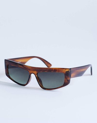 Topshop Topshop Malta visor large sunglasses in brown