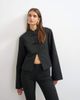Topshop Topshop mandarin collar blazer in black - 1