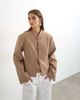 Topshop Topshop mandarin collar blazer in brown - 4