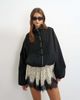 Topshop Topshop mandarin collar bomber jacket in black - 1
