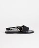 Topshop Topshop Mandy round toe flat sandals with hardware in black - 1