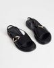 Topshop Topshop Mandy round toe flat sandals with hardware in black - 2