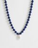 Topshop Topshop Marais beaded necklace with pearl charm in blue and white faux marble - 1