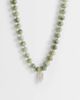 Topshop Topshop Marais beaded necklace with pearl charm in green and white faux marble - 1