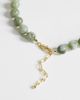 Topshop Topshop Marais beaded necklace with pearl charm in green and white faux marble - 3