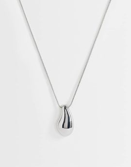 Topshop Topshop Matilda teardrop pendant necklace in silver