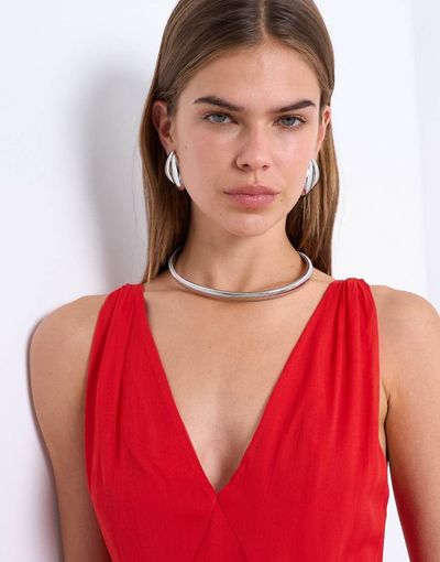 Topshop Topshop Matty waterproof stainless steel necklace in silver tone