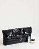 Topshop Topshop Meadow strap trim clutch purse in black faux suede - 2