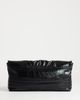 Topshop Topshop Meadow strap trim clutch purse in black faux suede - 4