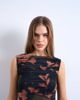 Topshop Topshop mesh floral print ruched maxi dress in black - 2