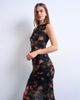 Topshop Topshop mesh floral print ruched maxi dress in black - 4