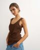 Topshop Topshop mesh ruched tunic layered tank top in brown - 1