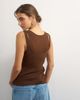Topshop Topshop mesh ruched tunic layered tank top in brown - 3