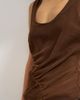 Topshop Topshop mesh ruched tunic layered tank top in brown - 4