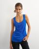Topshop Topshop mesh ruched tunic layered tank top in cobalt blue-Multi - 1