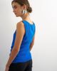 Topshop Topshop mesh ruched tunic layered tank top in cobalt blue-Multi - 4