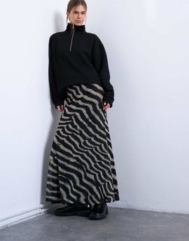 Topshop Topshop mesh zebra print maxi skirt in multi