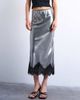 Topshop Topshop metallic lace hem midi skirt in silver - 2