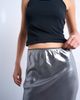 Topshop Topshop metallic lace hem midi skirt in silver - 4