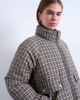 Topshop Topshop micro check funnel neck puffer jacket in black - 1