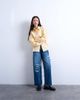 Topshop Topshop mid rise cinch jeans with knee rips in mid blue - 1