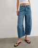 Topshop Topshop mid rise crop barrel jeans in rich blue - 2