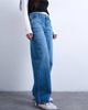 Topshop Topshop mid rise yoke front cinched jeans in mid blue - 3