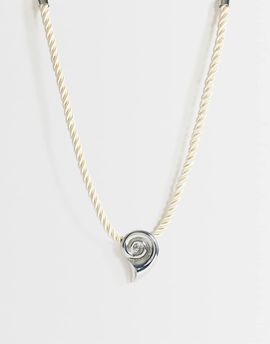 Topshop Topshop Mika rope choker with shell pendant in off white and silver