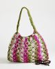Topshop Topshop Milan medium crochet tassel bag in khaki stripe-Green - 2