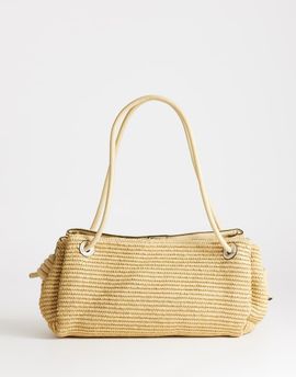 Topshop Topshop Miller large straw shoulder bag in natural-Neutral