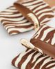 Topshop Topshop Mina mule flat sandals with hardware hair on real leather zebra-Green - 3
